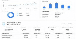 Aesthetic Clinic Meta Ads performance dashboard for Feb 2023